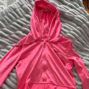 Aerie Hot Pink Zip-Up Sweatshirt